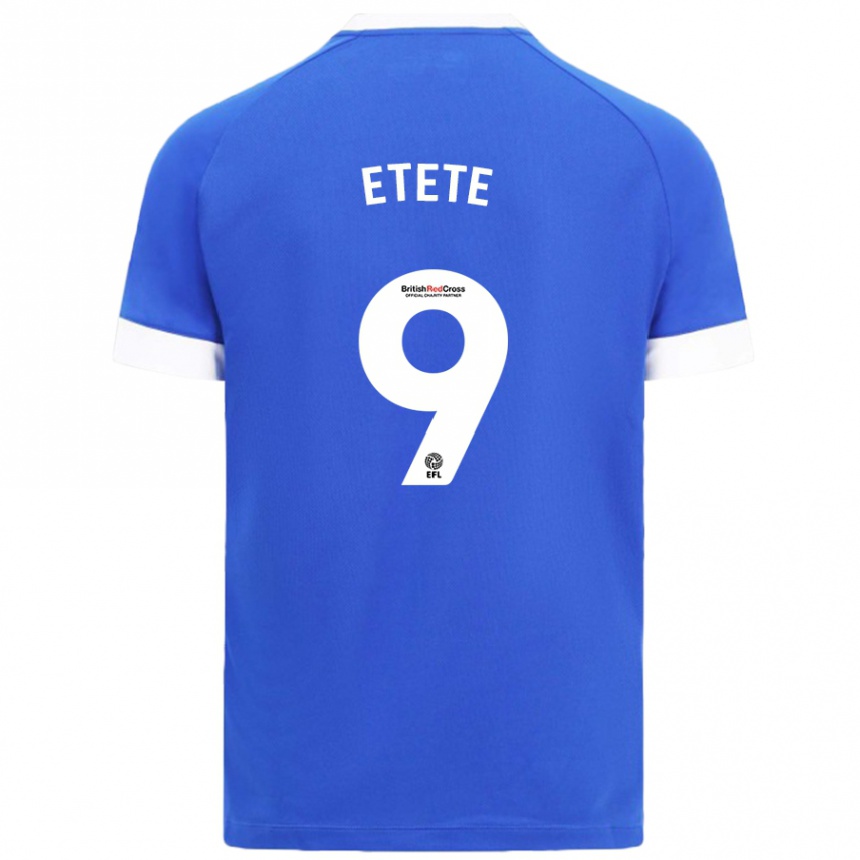 Niño Fútbol Camiseta Kion Etete #9 Azul Cielo 1ª Equipación 2024/25 Perú