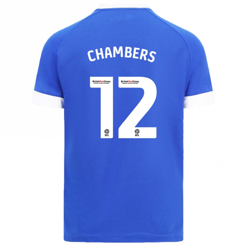 Niño Fútbol Camiseta Calum Chambers #12 Azul Cielo 1ª Equipación 2024/25 Perú