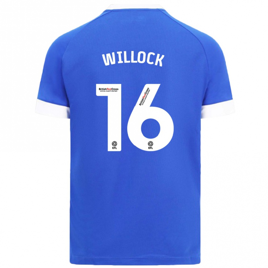 Niño Fútbol Camiseta Chris Willock #16 Azul Cielo 1ª Equipación 2024/25 Perú