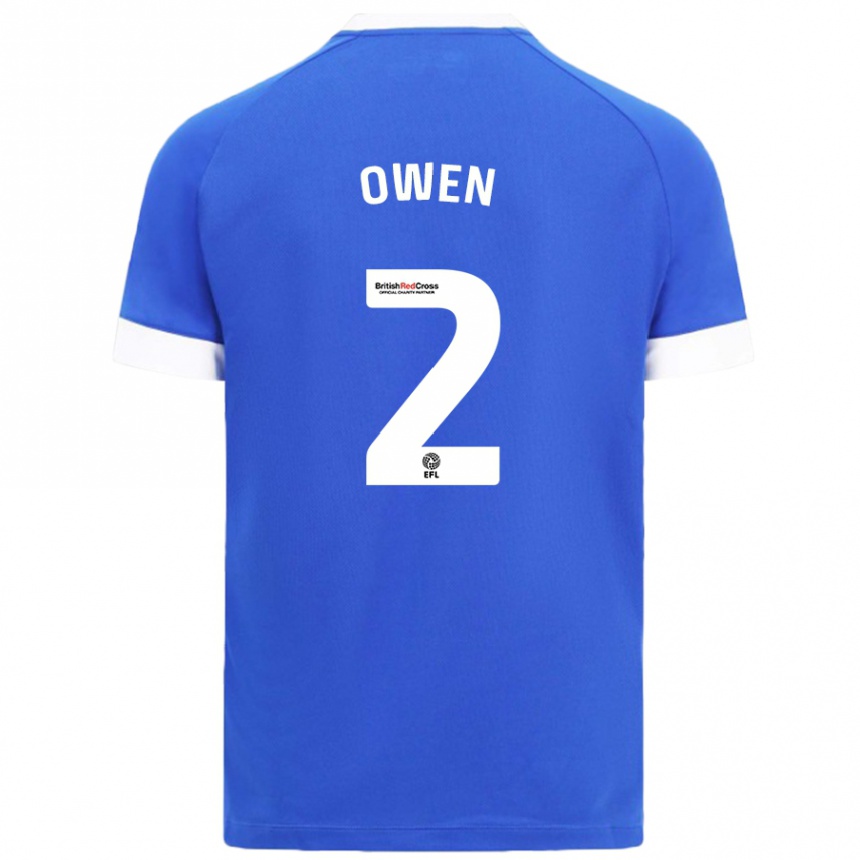 Niño Fútbol Camiseta Lisa Owen #2 Azul Cielo 1ª Equipación 2024/25 Perú