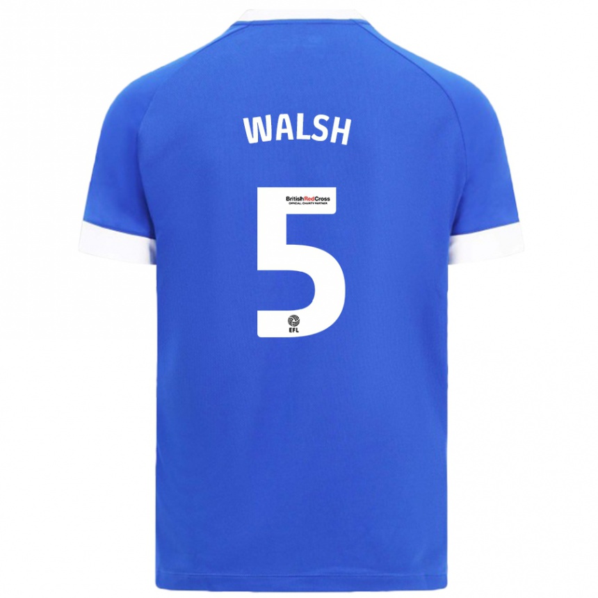 Niño Fútbol Camiseta Siobhan Walsh #5 Azul Cielo 1ª Equipación 2024/25 Perú