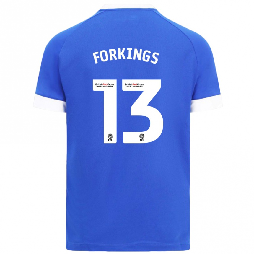 Niño Fútbol Camiseta Amelia Forkings #13 Azul Cielo 1ª Equipación 2024/25 Perú