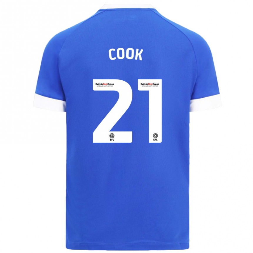 Niño Fútbol Camiseta Mikayla Cook #21 Azul Cielo 1ª Equipación 2024/25 Perú