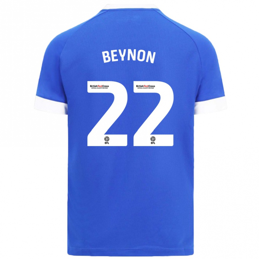 Niño Fútbol Camiseta Emma Beynon #22 Azul Cielo 1ª Equipación 2024/25 Perú