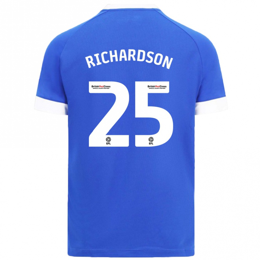 Niño Fútbol Camiseta Tija Richardson #25 Azul Cielo 1ª Equipación 2024/25 Perú