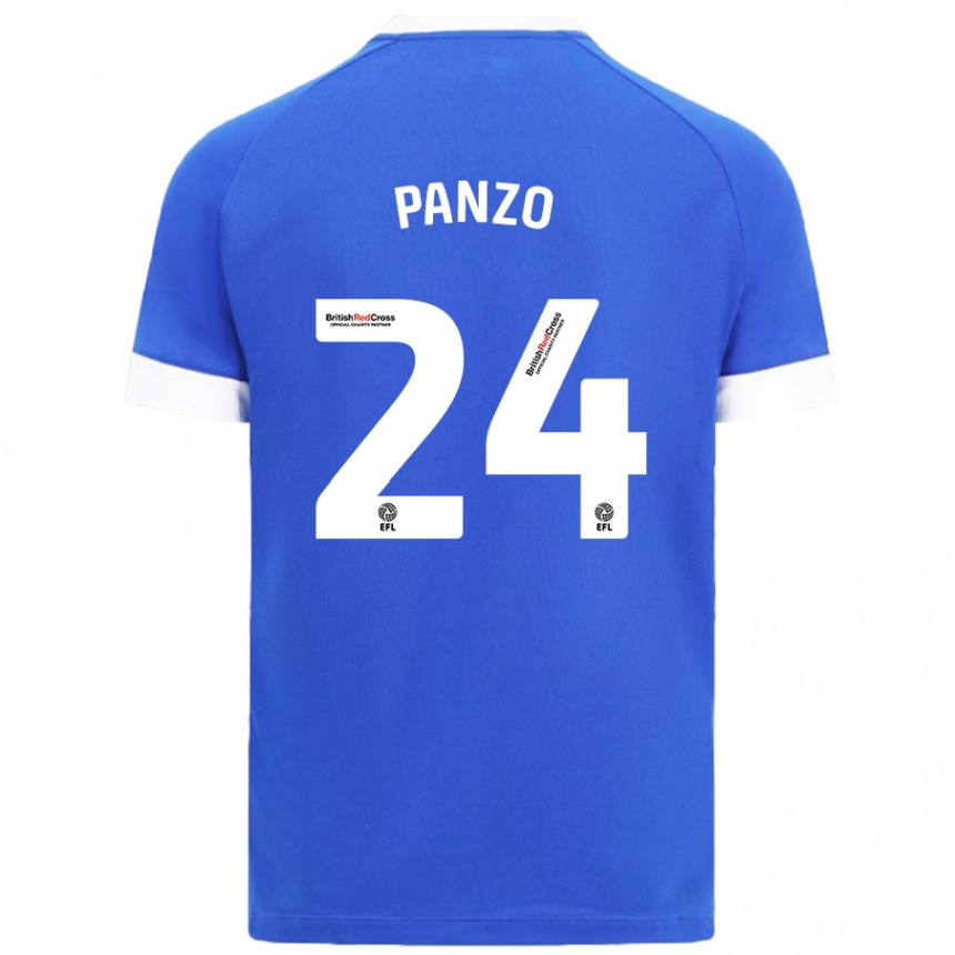 Niño Fútbol Camiseta Jonathan Panzo #24 Azul Cielo 1ª Equipación 2024/25 Perú