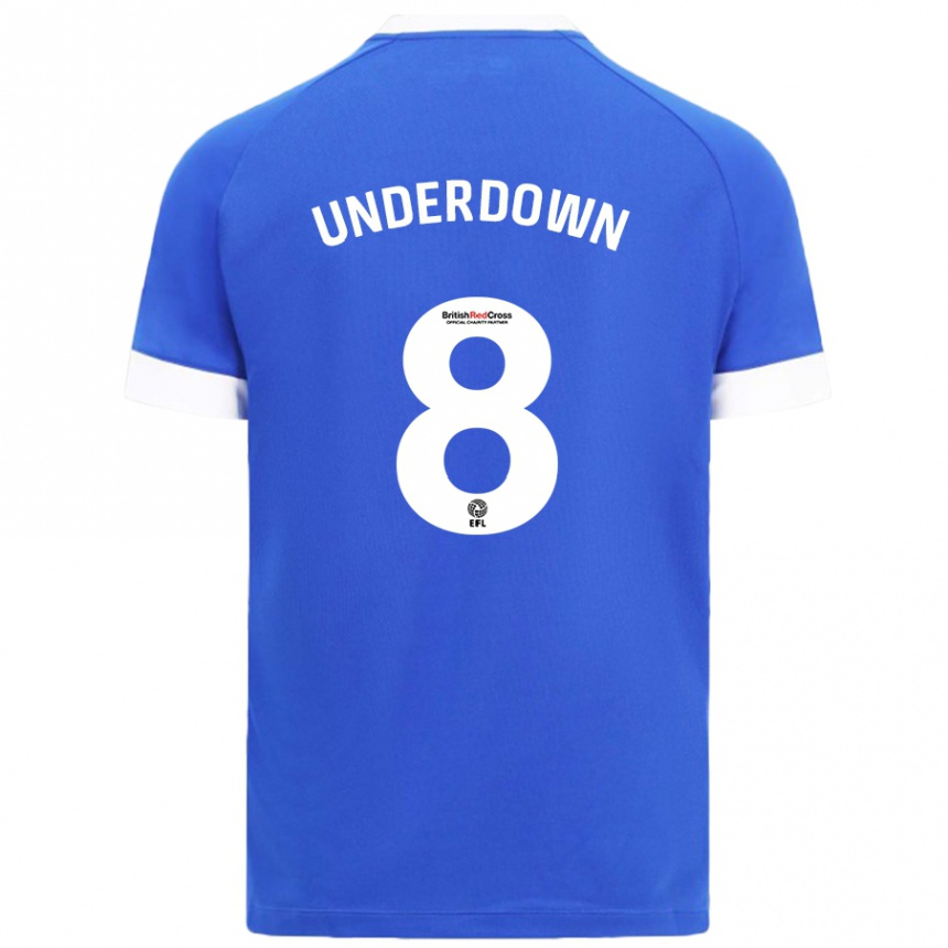 Niño Fútbol Camiseta Kanisha Underdown #8 Azul Cielo 1ª Equipación 2024/25 Perú