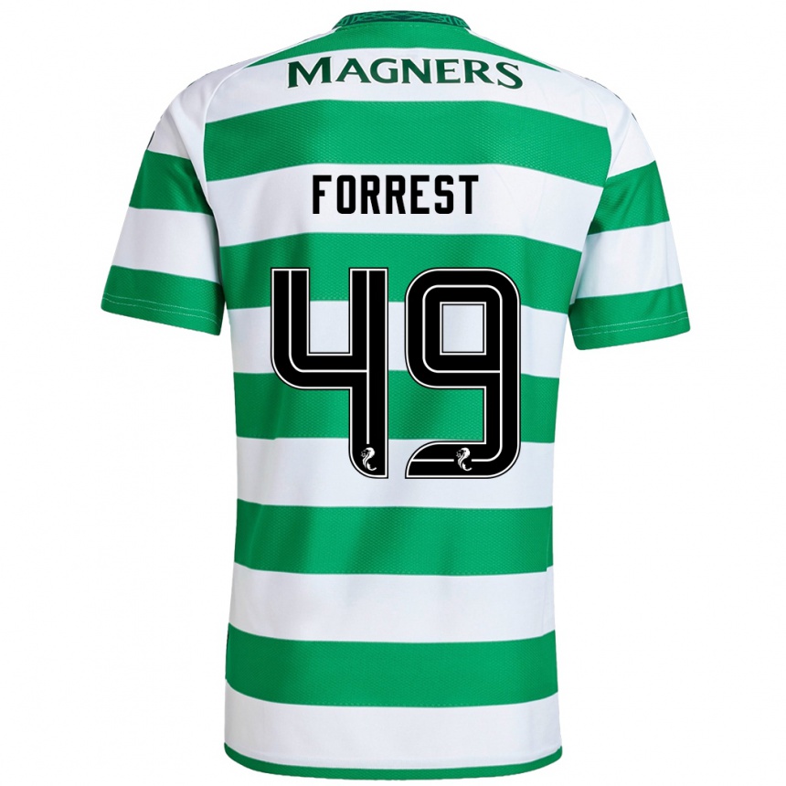 Niño Fútbol Camiseta James Forrest #49 Verde Blanco 1ª Equipación 2024/25 Perú