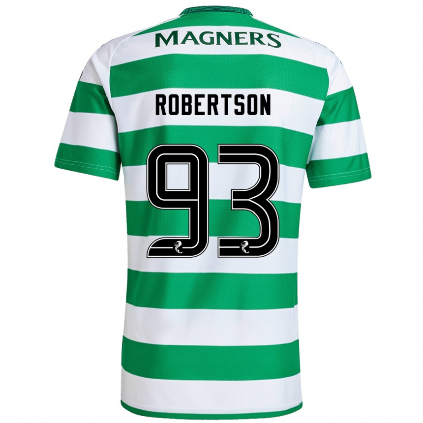 Niño Fútbol Camiseta Mitchell Robertson #93 Verde Blanco 1ª Equipación 2024/25 Perú