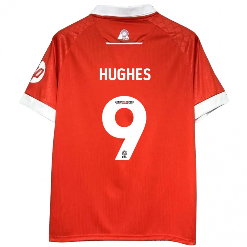 Niño Fútbol Camiseta Rosie Hughes #9 Rojo Blanco 1ª Equipación 2024/25 Perú