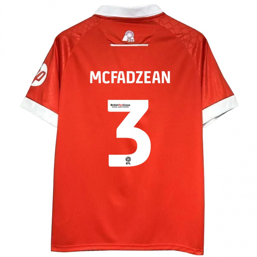 Niño Fútbol Camiseta Callum Mcfadzean #3 Rojo Blanco 1ª Equipación 2024/25 Perú