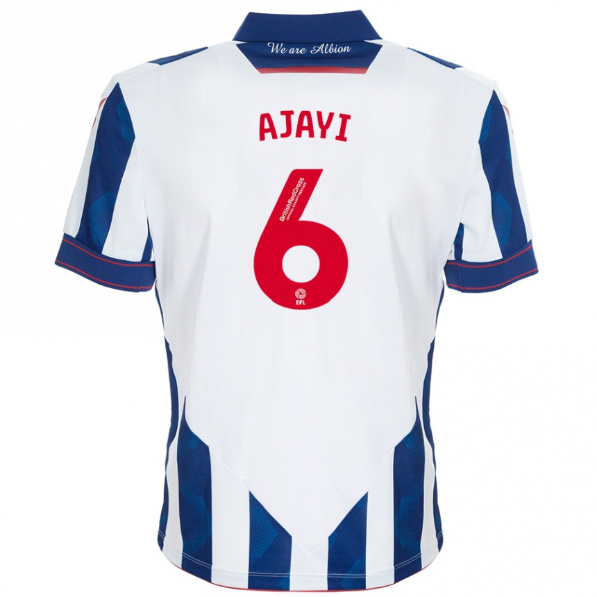 Niño Fútbol Camiseta Semi Ajayi #6 Blanco Azul Oscuro 1ª Equipación 2024/25 Perú