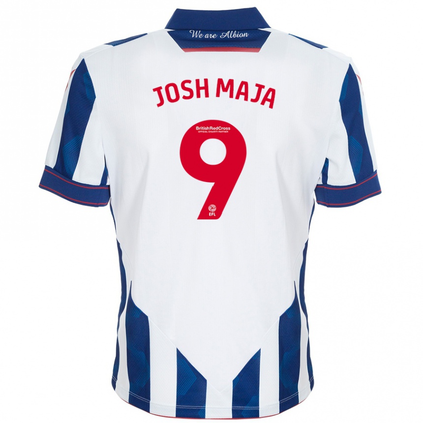 Niño Fútbol Camiseta Josh Maja #9 Blanco Azul Oscuro 1ª Equipación 2024/25 Perú