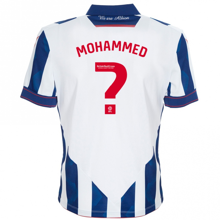 Niño Fútbol Camiseta Jamal Mohammed #0 Blanco Azul Oscuro 1ª Equipación 2024/25 Perú