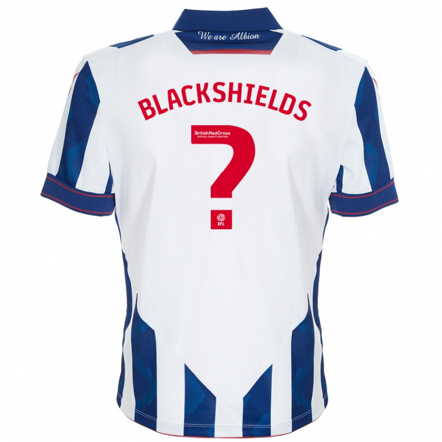 Niño Fútbol Camiseta Charlie Blackshields #0 Blanco Azul Oscuro 1ª Equipación 2024/25 Perú