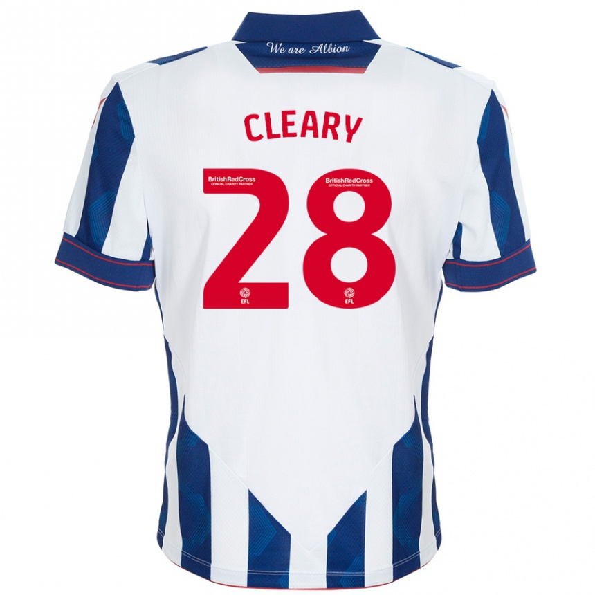 Niño Fútbol Camiseta Reyes Cleary #28 Blanco Azul Oscuro 1ª Equipación 2024/25 Perú