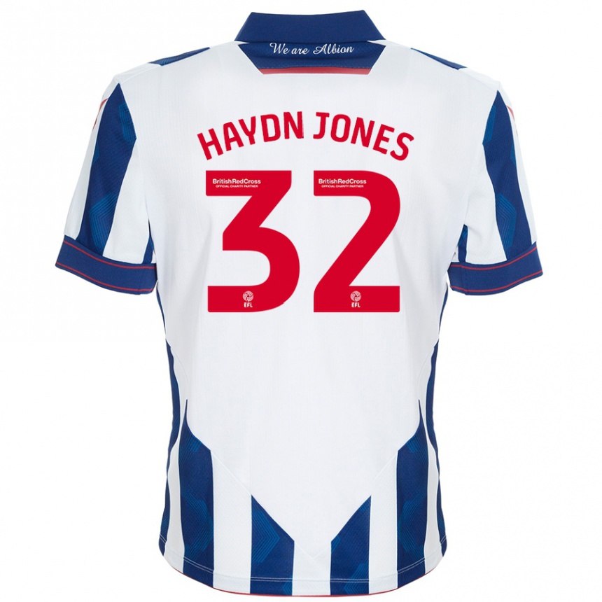 Niño Fútbol Camiseta Mackenzie Haydn-Jones #32 Blanco Azul Oscuro 1ª Equipación 2024/25 Perú