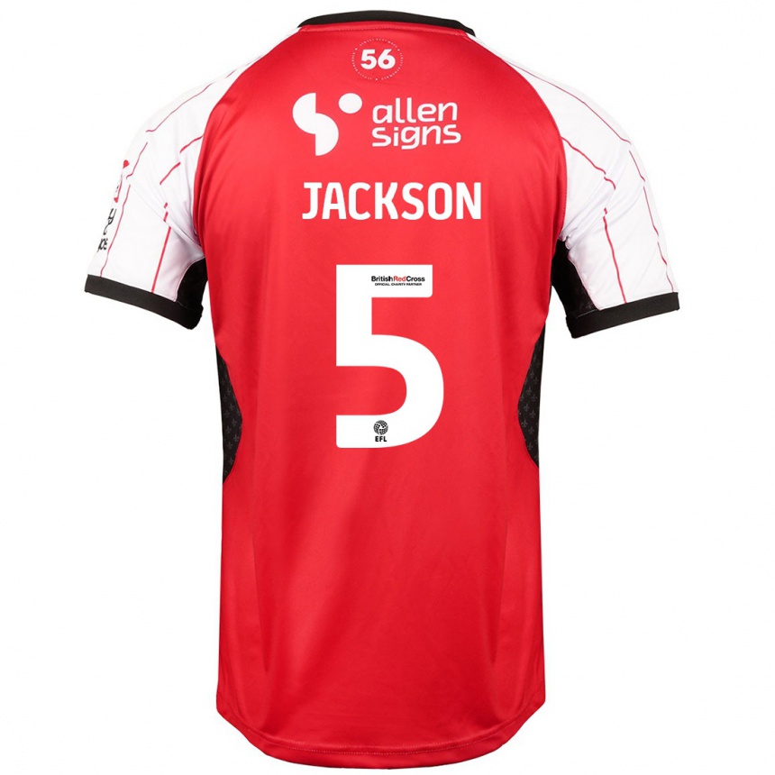 Niño Fútbol Camiseta Adam Jackson #5 Blanco 1ª Equipación 2024/25 Perú