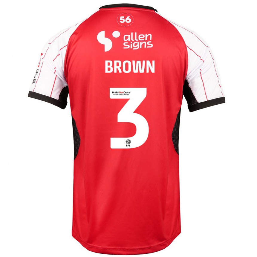 Niño Fútbol Camiseta Jaden Brown #3 Blanco 1ª Equipación 2024/25 Perú