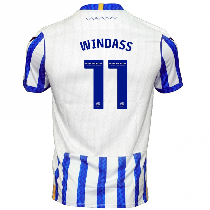 Niño Fútbol Camiseta Josh Windass #11 Azul Blanco 1ª Equipación 2024/25 Perú