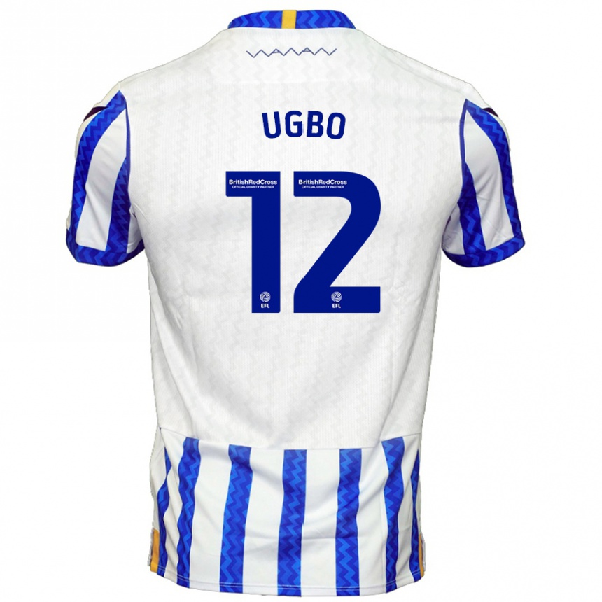 Niño Fútbol Camiseta Iké Ugbo #12 Azul Blanco 1ª Equipación 2024/25 Perú