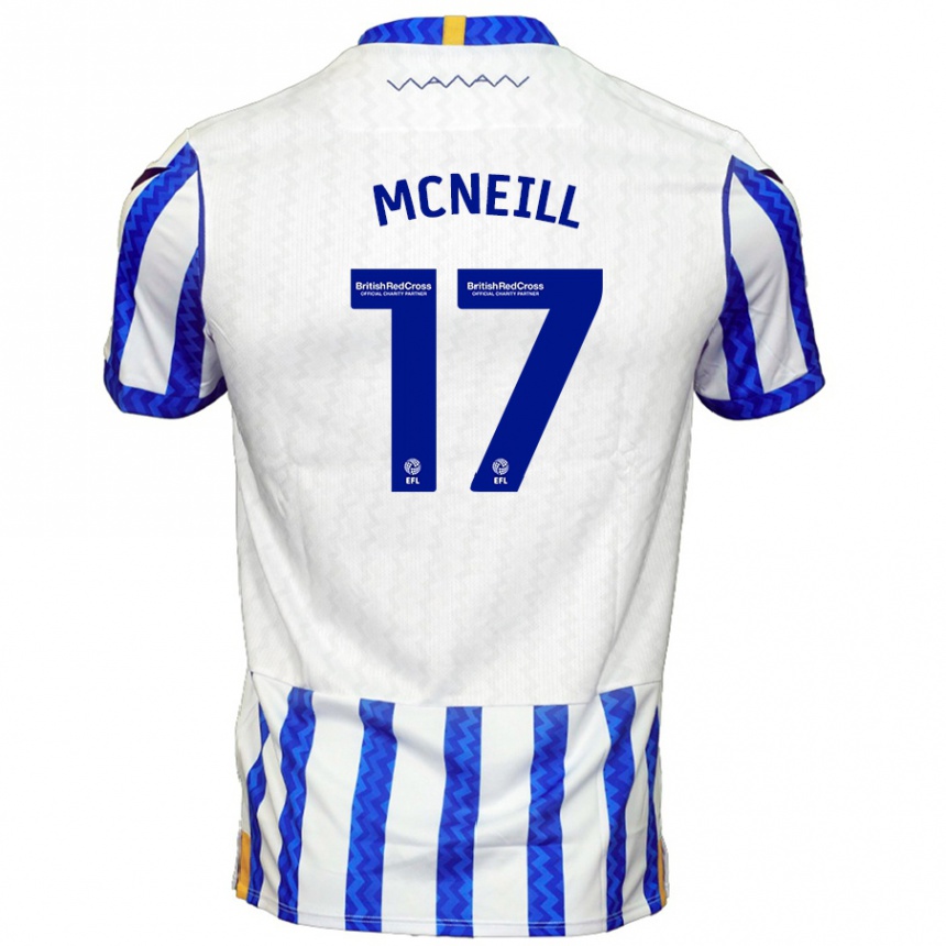 Niño Fútbol Camiseta Charlie Mcneill #17 Azul Blanco 1ª Equipación 2024/25 Perú