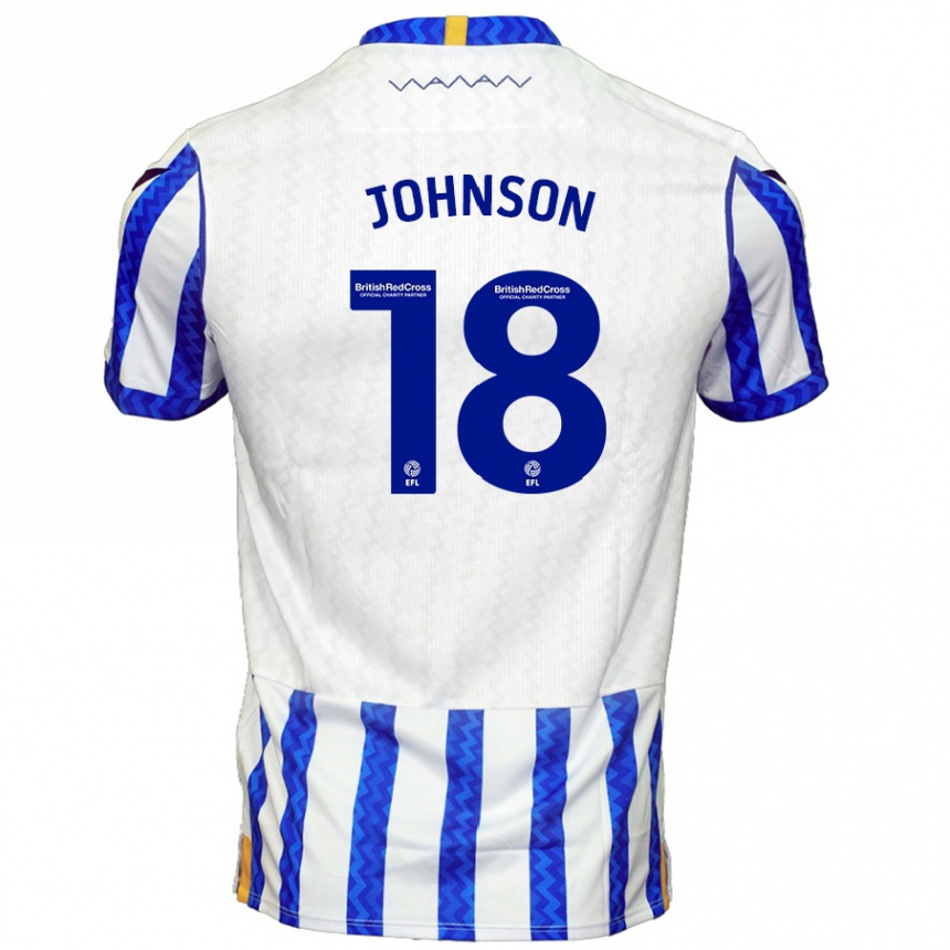 Niño Fútbol Camiseta Marvin Johnson #18 Azul Blanco 1ª Equipación 2024/25 Perú