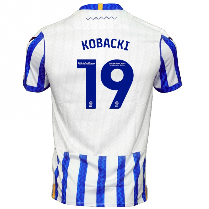 Niño Fútbol Camiseta Olaf Kobacki #19 Azul Blanco 1ª Equipación 2024/25 Perú