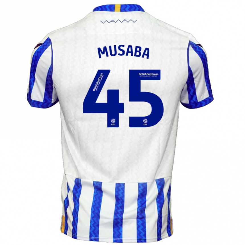 Niño Fútbol Camiseta Anthony Musaba #45 Azul Blanco 1ª Equipación 2024/25 Perú