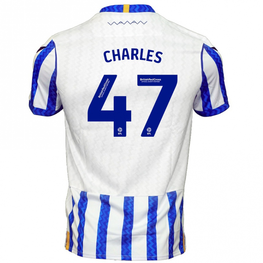 Niño Fútbol Camiseta Pierce Charles #47 Azul Blanco 1ª Equipación 2024/25 Perú