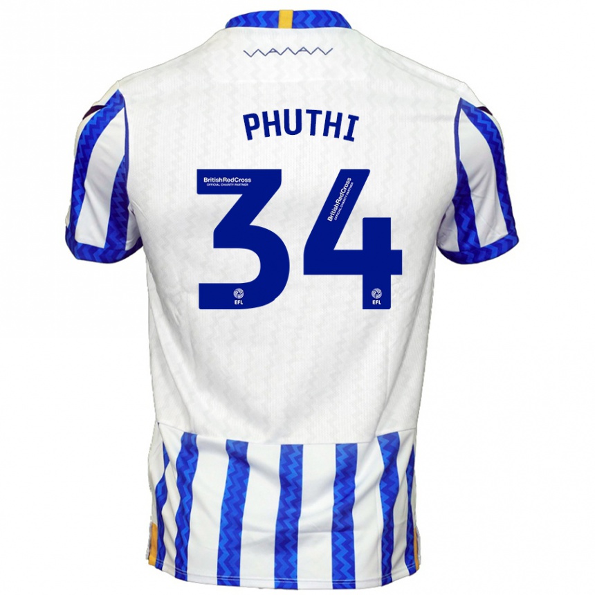 Niño Fútbol Camiseta Joey Phuthi #34 Azul Blanco 1ª Equipación 2024/25 Perú