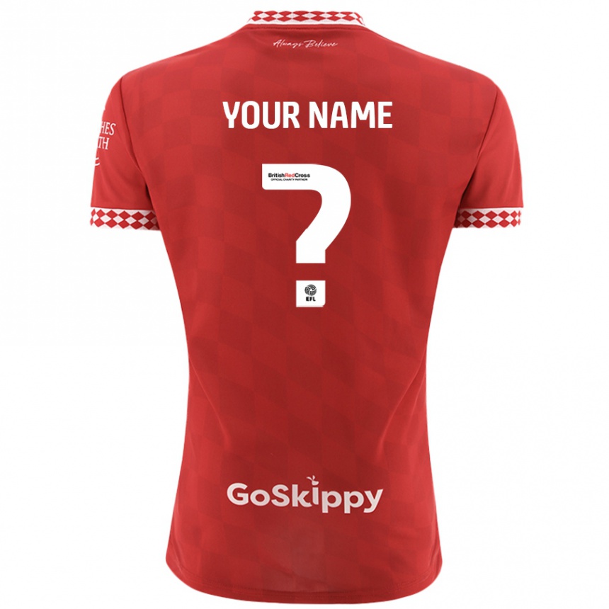 Niño Fútbol Camiseta Su Nombre #0 Rojo 1ª Equipación 2024/25 Perú