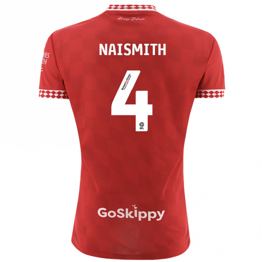 Niño Fútbol Camiseta Kal Naismith #4 Rojo 1ª Equipación 2024/25 Perú