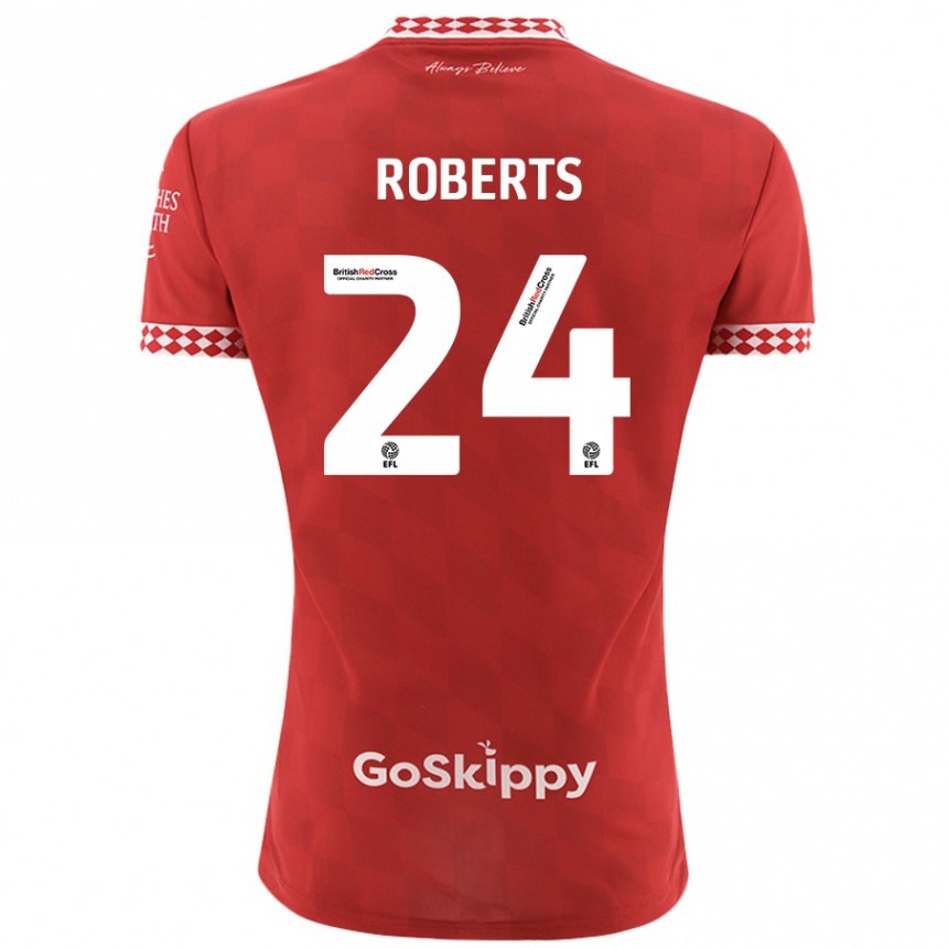 Niño Fútbol Camiseta Haydon Roberts #24 Rojo 1ª Equipación 2024/25 Perú