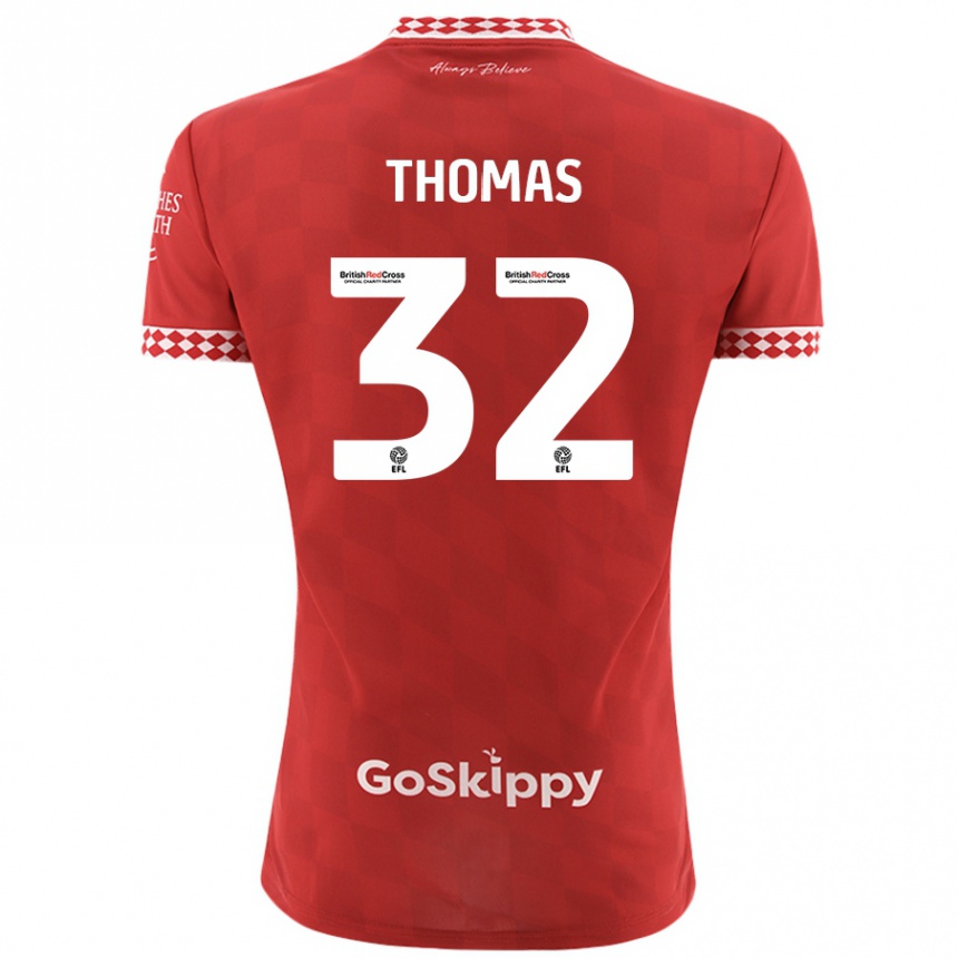 Niño Fútbol Camiseta Lewis Thomas #32 Rojo 1ª Equipación 2024/25 Perú