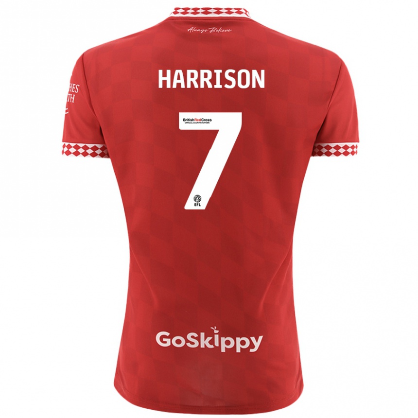 Niño Fútbol Camiseta Abi Harrison #7 Rojo 1ª Equipación 2024/25 Perú