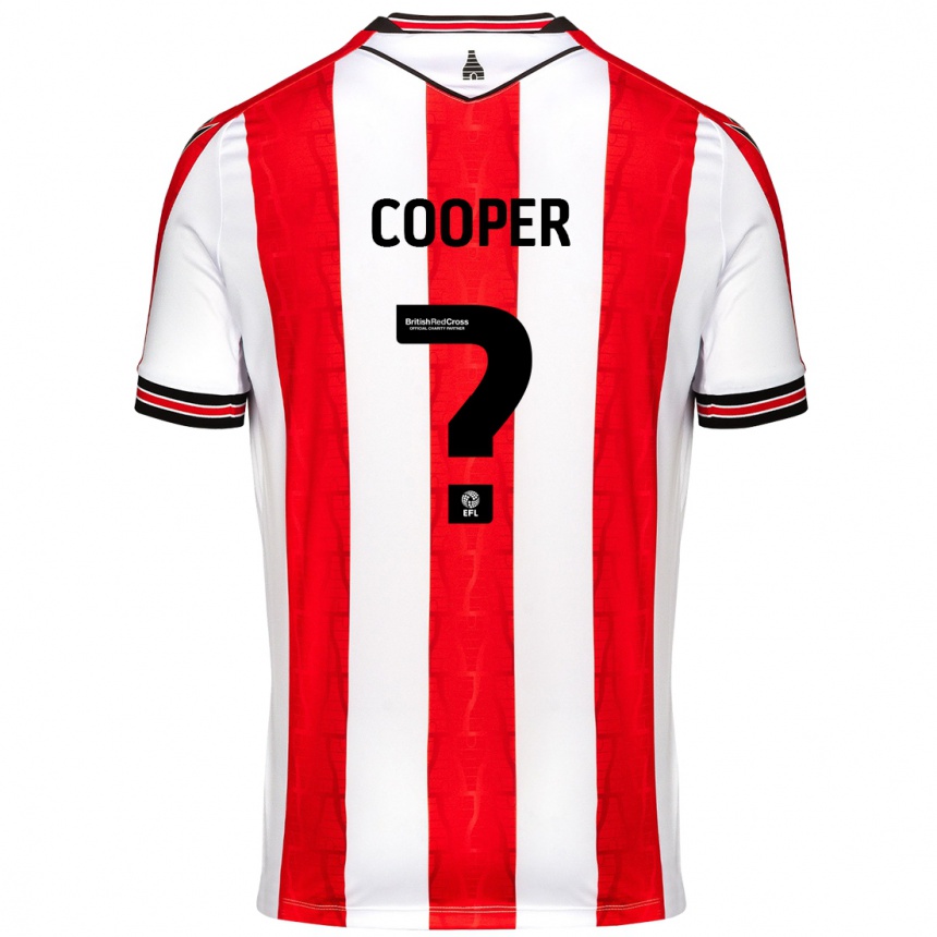 Niño Fútbol Camiseta Noah Cooper #0 Rojo Blanco 1ª Equipación 2024/25 Perú