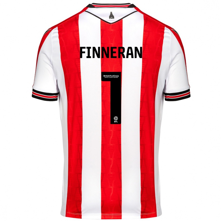 Niño Fútbol Camiseta Ellie Finneran #1 Rojo Blanco 1ª Equipación 2024/25 Perú