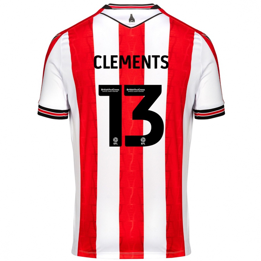 Niño Fútbol Camiseta Daisy Clements #13 Rojo Blanco 1ª Equipación 2024/25 Perú