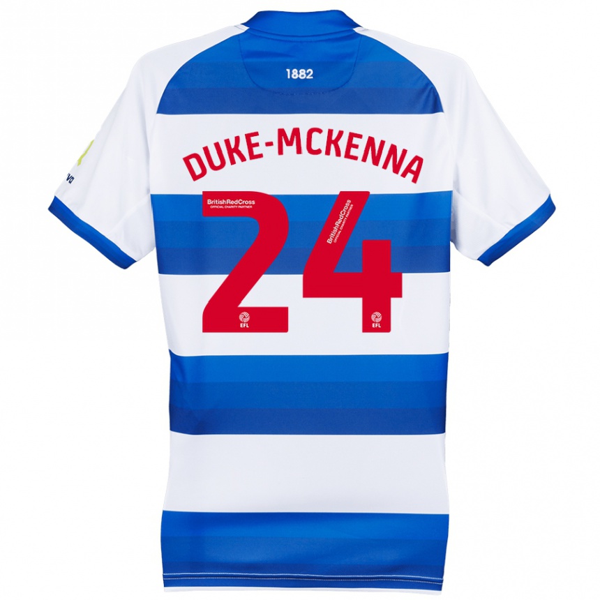 Niño Fútbol Camiseta Stephen Duke-Mckenna #24 Blanco Azul 1ª Equipación 2024/25 Perú