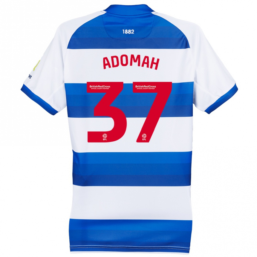 Niño Fútbol Camiseta Albert Adomah #37 Blanco Azul 1ª Equipación 2024/25 Perú