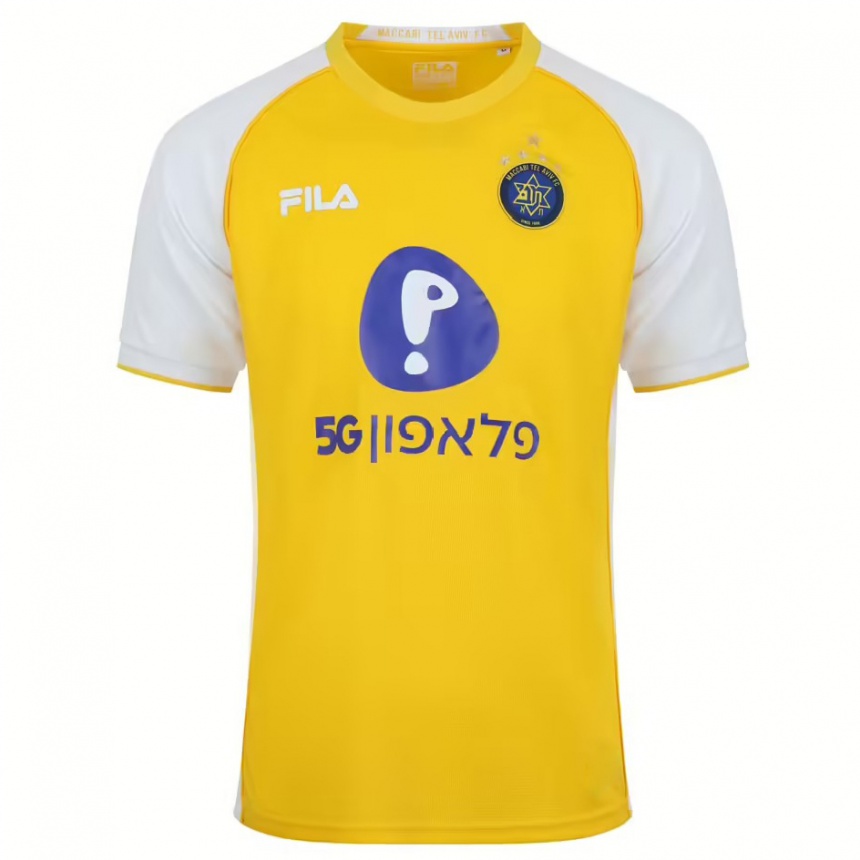 Niño Fútbol Camiseta Lotem Asras #0 Amarillo Blanco 1ª Equipación 2024/25 Perú