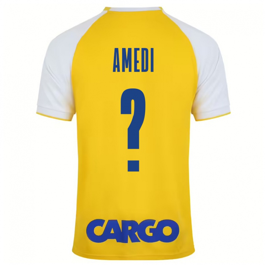 Niño Fútbol Camiseta Roei Amedi #0 Amarillo Blanco 1ª Equipación 2024/25 Perú