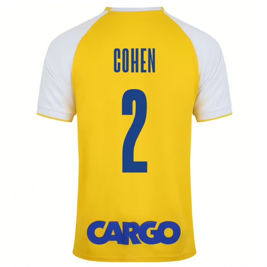 Niño Fútbol Camiseta Avishay Cohen #2 Amarillo Blanco 1ª Equipación 2024/25 Perú