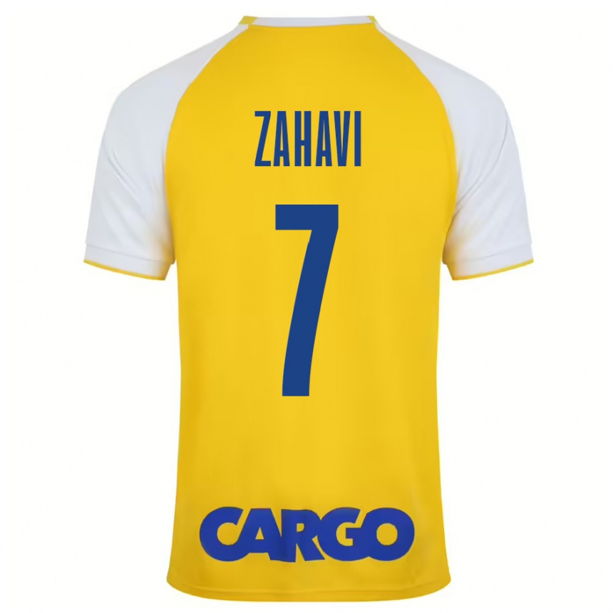 Niño Fútbol Camiseta Eran Zahavi #7 Amarillo Blanco 1ª Equipación 2024/25 Perú