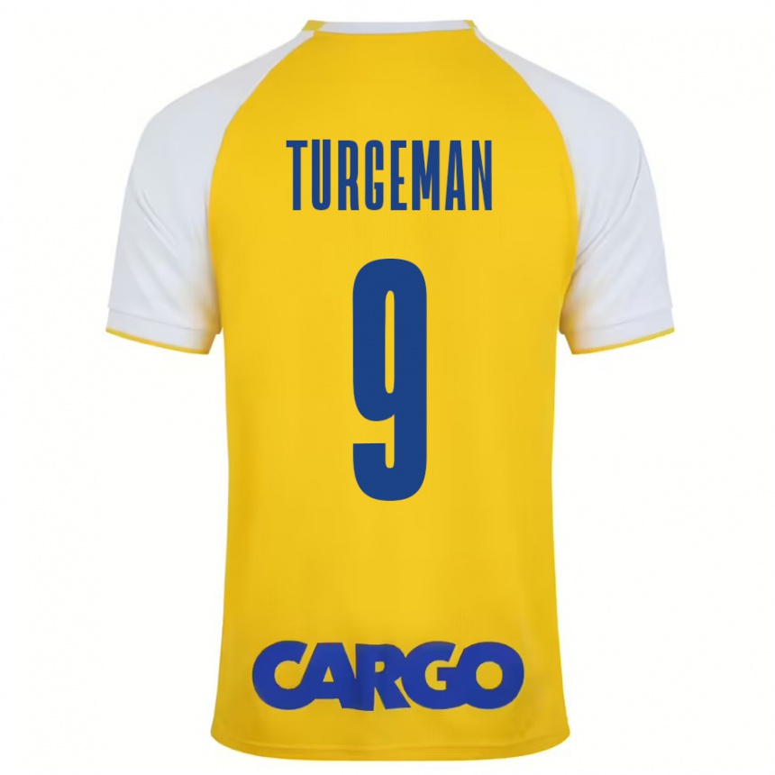 Niño Fútbol Camiseta Dor Turgeman #9 Amarillo Blanco 1ª Equipación 2024/25 Perú