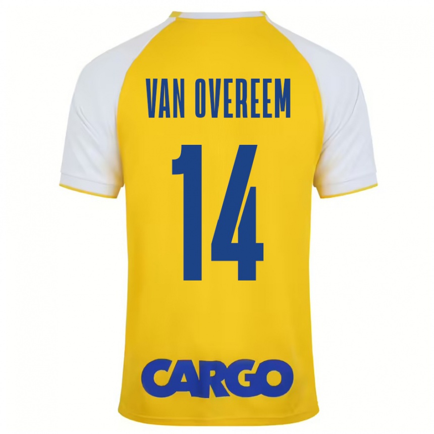 Niño Fútbol Camiseta Joris Van Overeem #14 Amarillo Blanco 1ª Equipación 2024/25 Perú