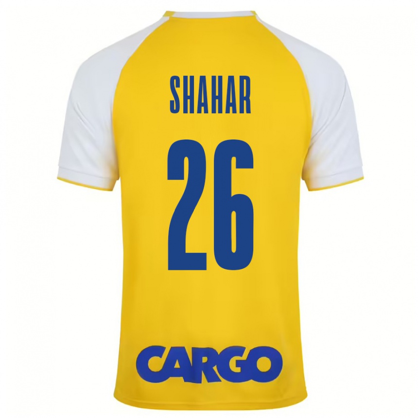 Niño Fútbol Camiseta Ido Shahar #26 Amarillo Blanco 1ª Equipación 2024/25 Perú