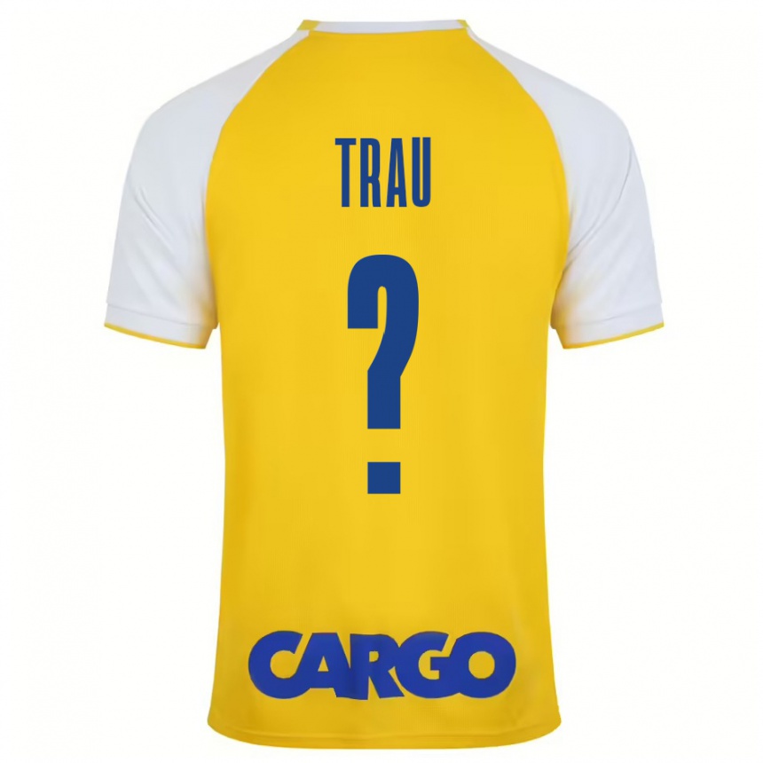 Niño Fútbol Camiseta Idan Trau #0 Amarillo Blanco 1ª Equipación 2024/25 Perú