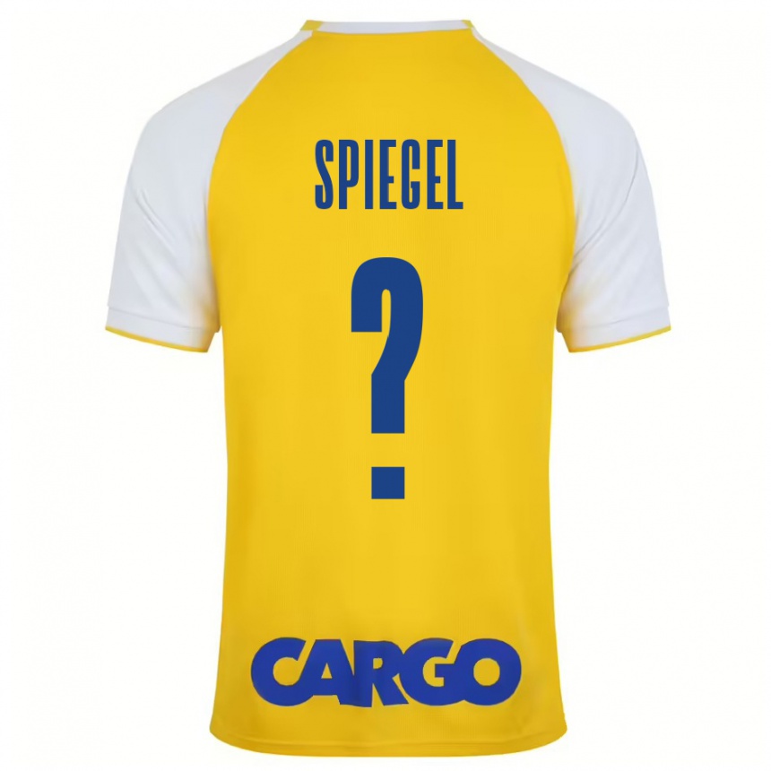 Niño Fútbol Camiseta Liran Spiegel #0 Amarillo Blanco 1ª Equipación 2024/25 Perú